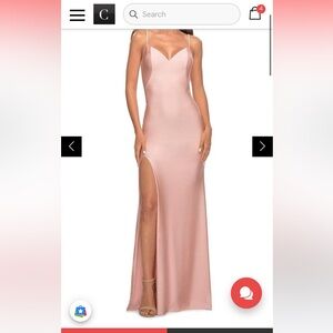 Elegant Pink Maxi Dress with High Slit